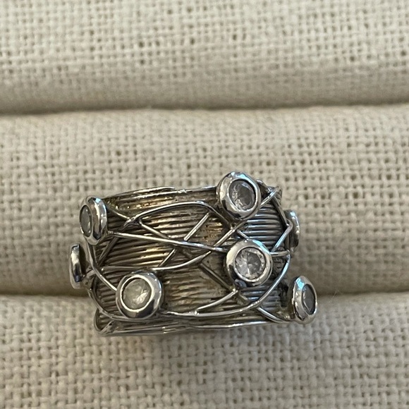 3 sterling silver and cubic zirconia rings - Picture 7 of 15